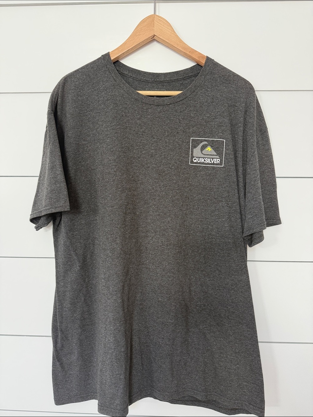 Quiksilver Men's Heather Charcoal T-Shirt with Chest Logo